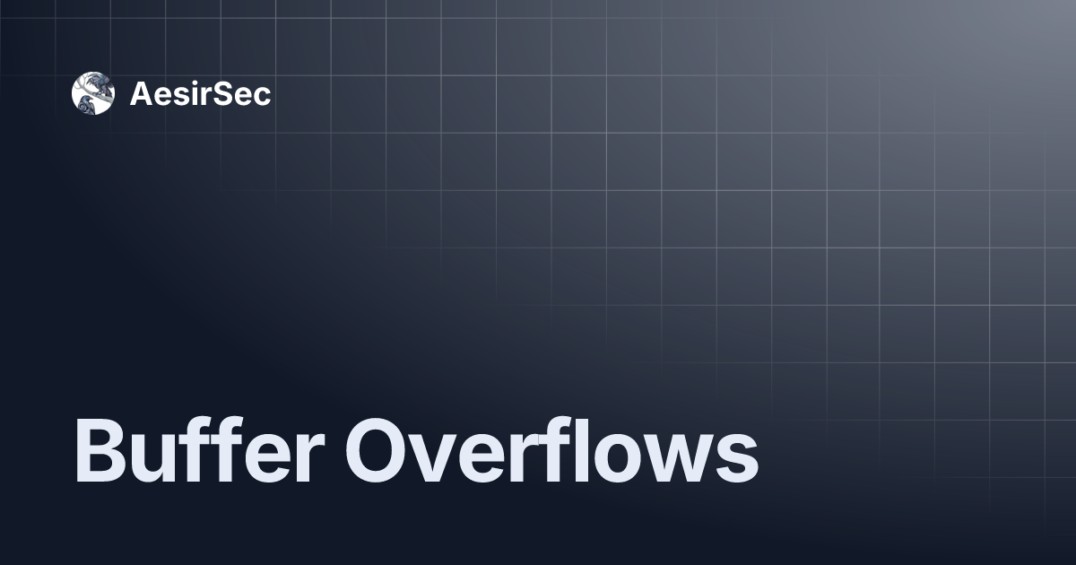 Buffer Overflows | AesirSec